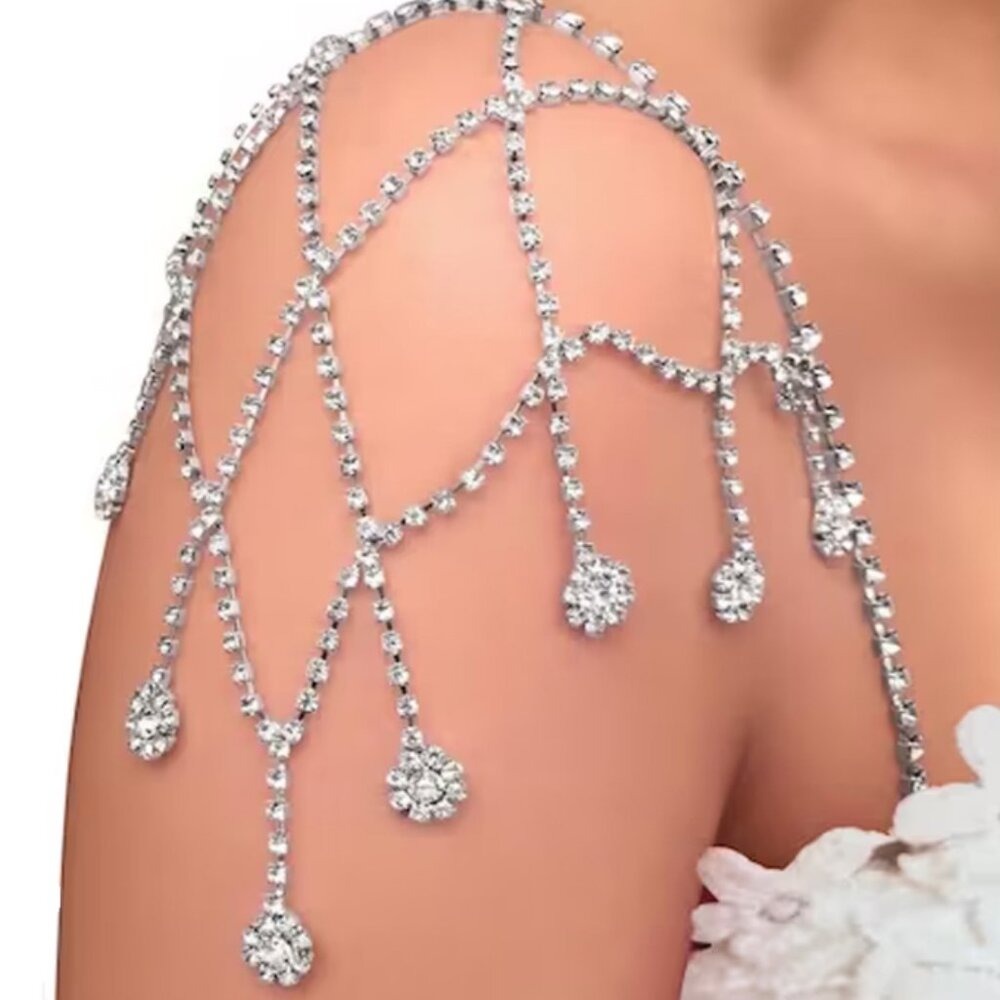Luxury Mesh Rhinestone Shoulder Chain - Picture 6 of 7